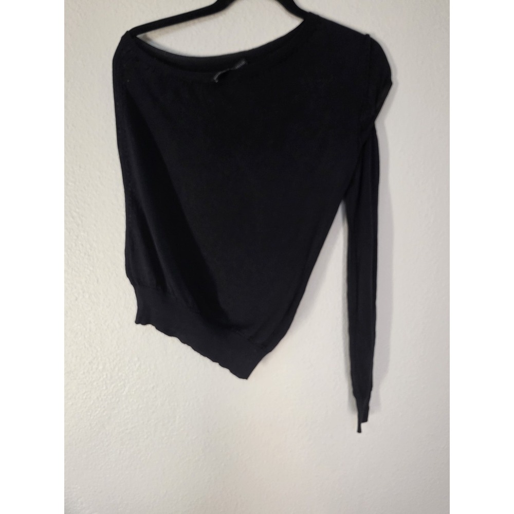 Anthony Vaccarello Silk One-Sweater L Black Pullover Long Sleeve Knit Luxury